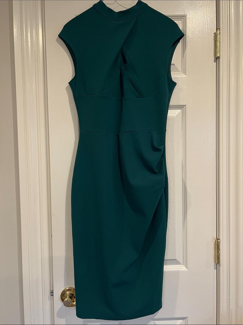 Teal Sleeveless Midi Sheath Dress